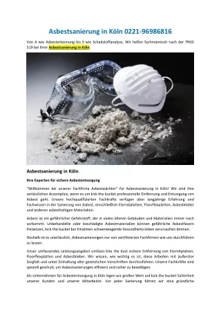 asbestsanierung in k ln 0221 96986816