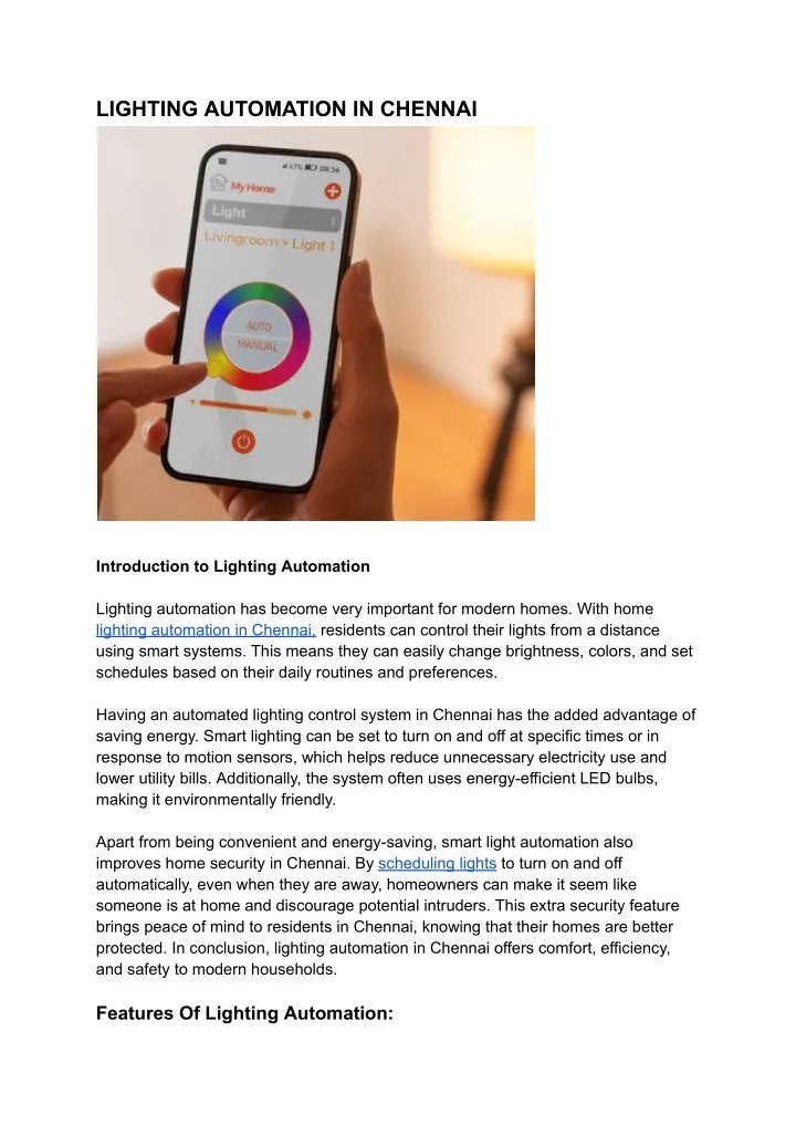 lighting automation in chennai