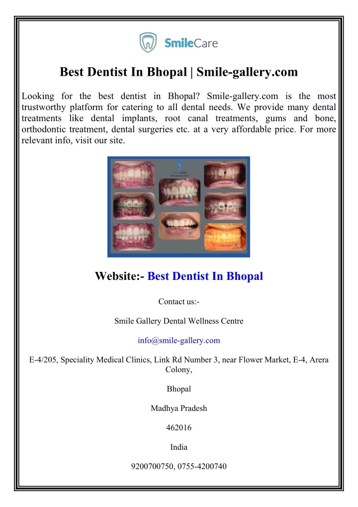 best dentist in bhopal smile gallery com