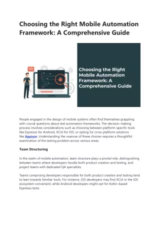 choosing the right mobile automation framework