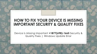 How to Fix Your Device Is Missing Important Security & Quality Fixes