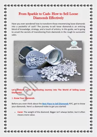 From Sparkle to Cash How to Sell Loose Diamonds Effectively_Sell-Diamond