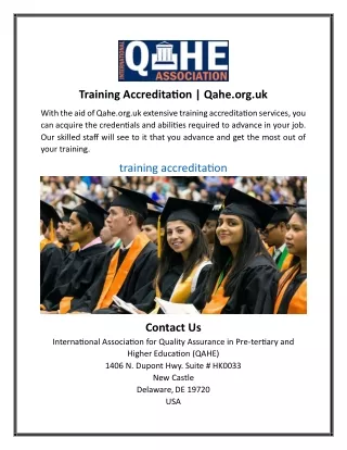 training accreditation qahe org uk