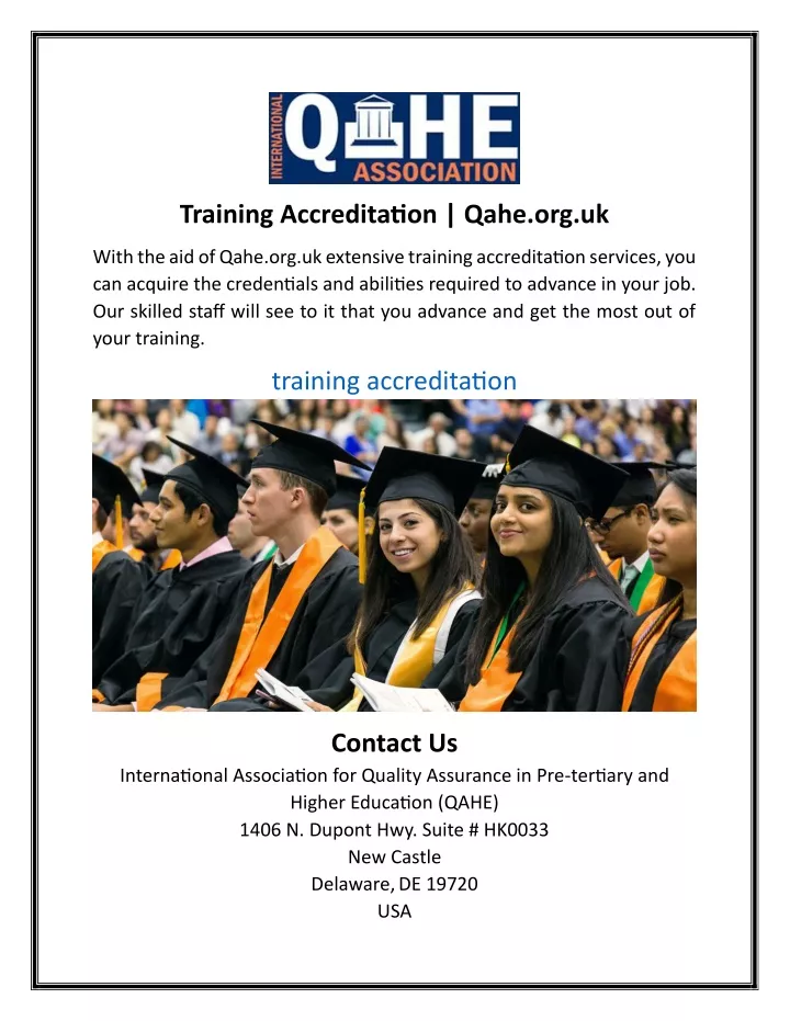 training accreditation qahe org uk