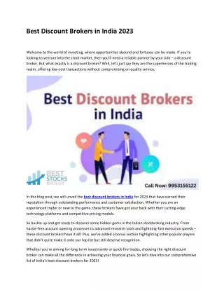 Best Discount Brokers in India 2023