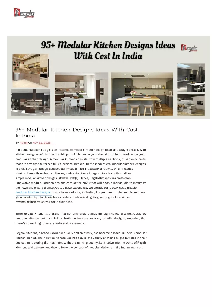 95 modular kitchen designs ideas with cost