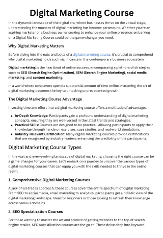 Digital Marketing course