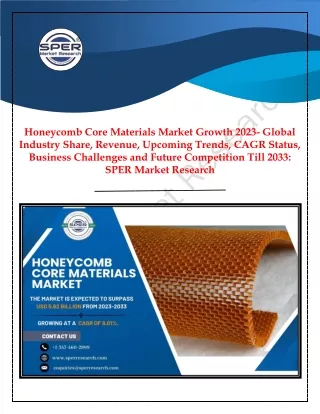 Honeycomb Core Materials Market,  Global Industry Share, Revenue till 2033.