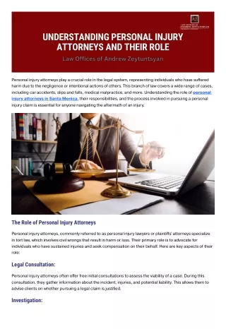 Understanding Personal Injury Attorneys and Their Role