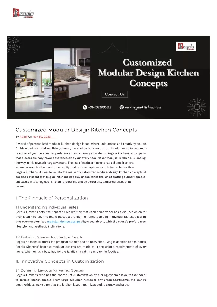 customized modular design kitchen concepts