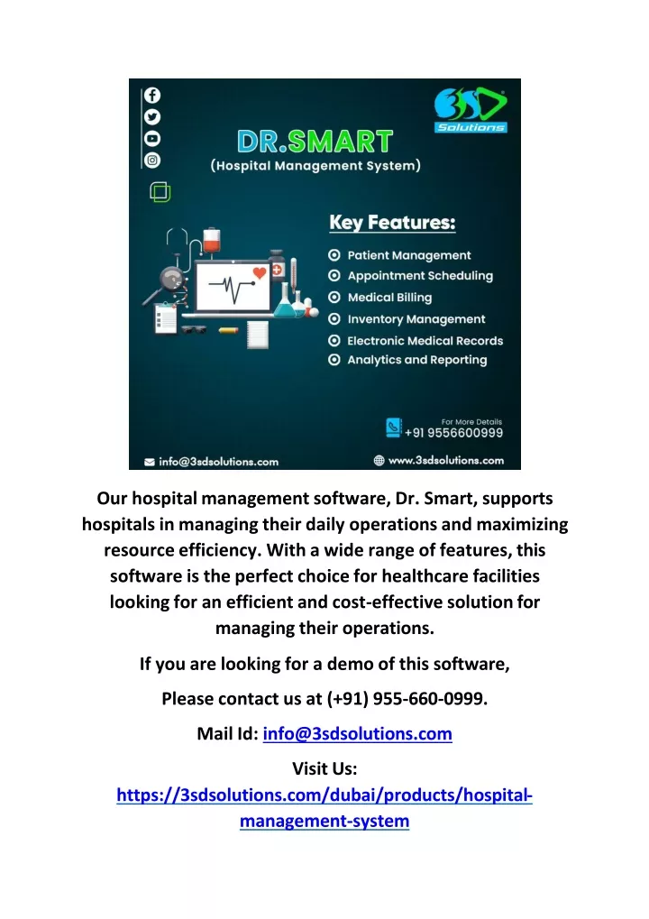 our hospital management software dr smart
