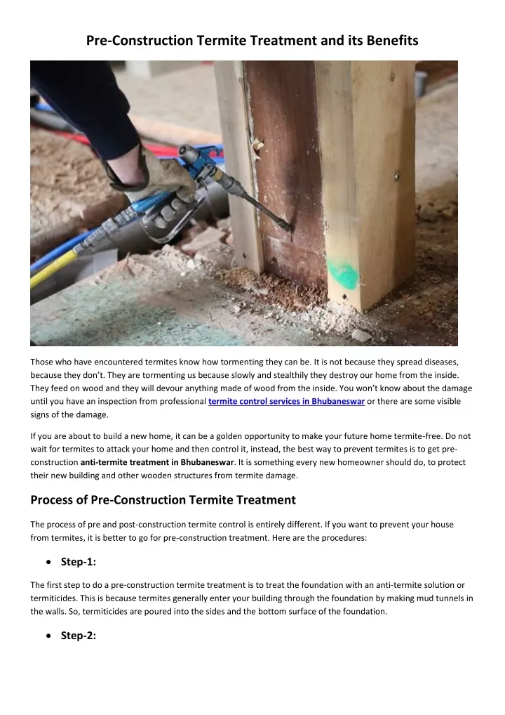 pre construction termite treatment
