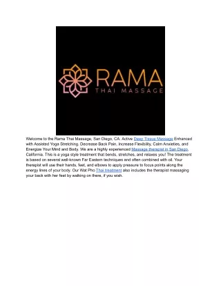 Rama Thai Massage San Diego
