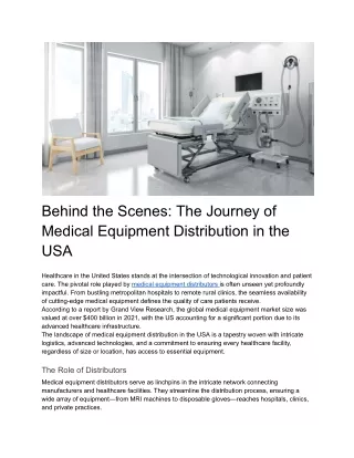 Behind the Scenes_ The Journey of Medical Equipment Distribution in the USA