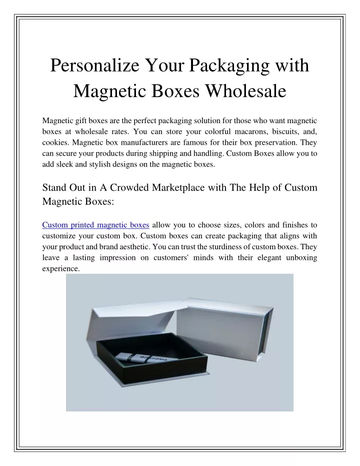 personalize your packaging with magnetic boxes