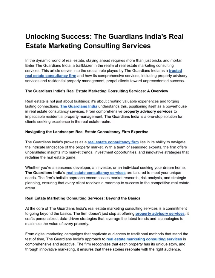 unlocking success the guardians india s real