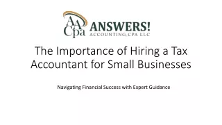 the importance of hiring a tax accountant for small businesses