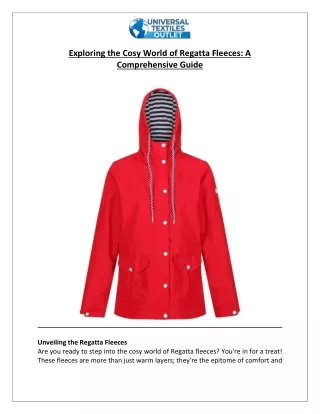 exploring the cosy world of regatta fleeces