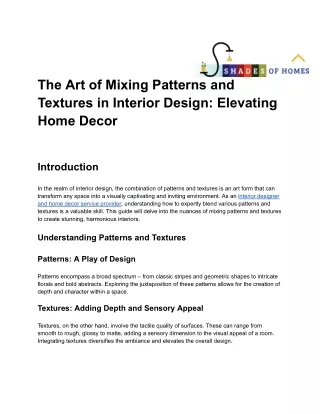 The Art of Mixing Patterns and Textures in Interior Design_ Elevating Home Decor