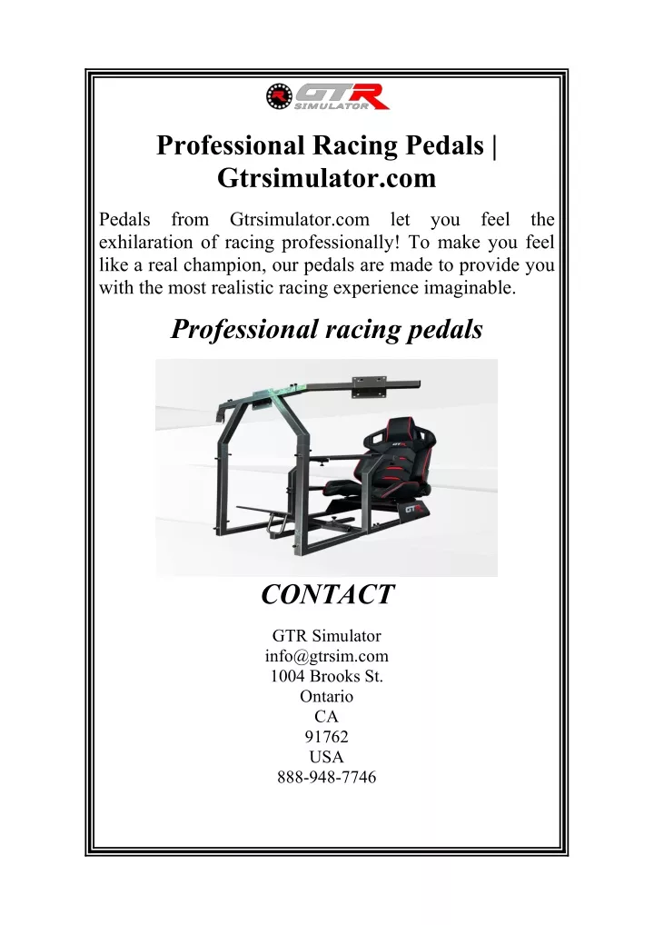 professional racing pedals gtrsimulator com