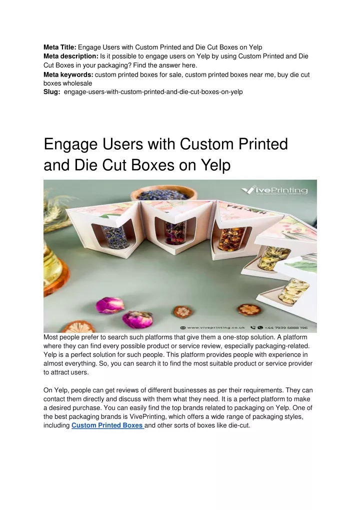 meta title engage users with custom printed