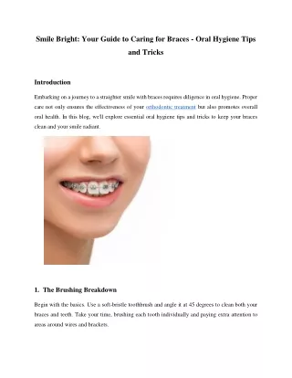 Your Guide to Caring for Braces - Oral Hygiene Tips and Tricks