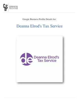 Tax Consultant near me | Deanna Elrod's Tax Service