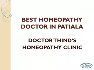 Best Homeopathy Doctor in Patiala