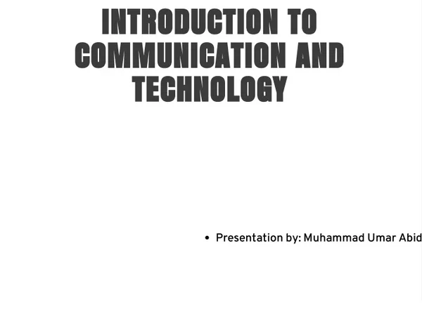 introduction to communication and technology