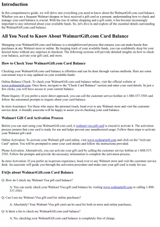 All You Need to Know About WalmartGift.com Card Balance