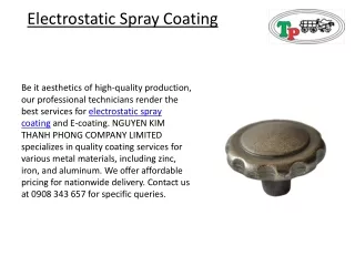 Electrostatic Spray Coating