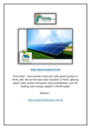 Top Solar Installers in Perth | Solar Panel Systems Perth | Fritts Solar