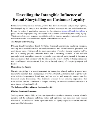unveiling the intangible influence of brand