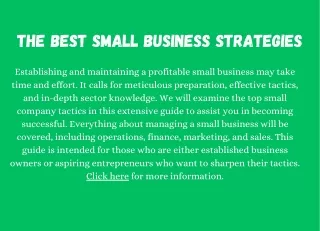 Best Small Business Strategies