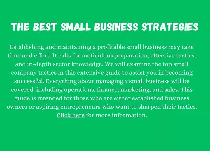 the best small business strategies