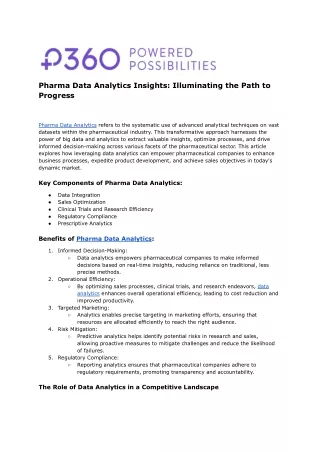 Pharma data analytics
