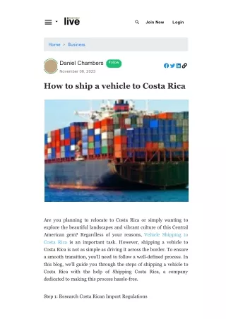 How to ship a vehicle to Costa Rica
