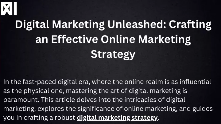 digital marketing unleashed crafting an effective