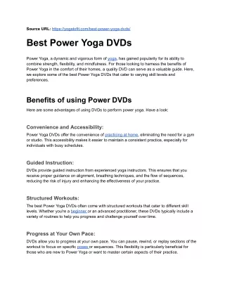 Best Power Yoga DVDs