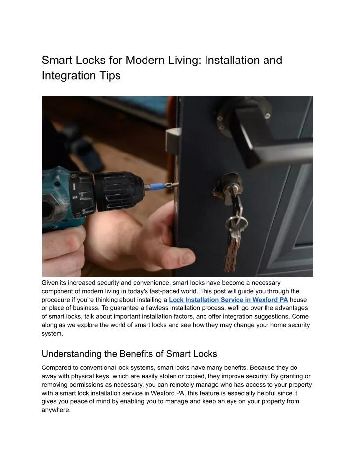 smart locks for modern living installation