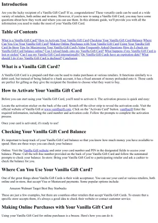 The Ultimate Guide to Using Your Vanilla Gift Card