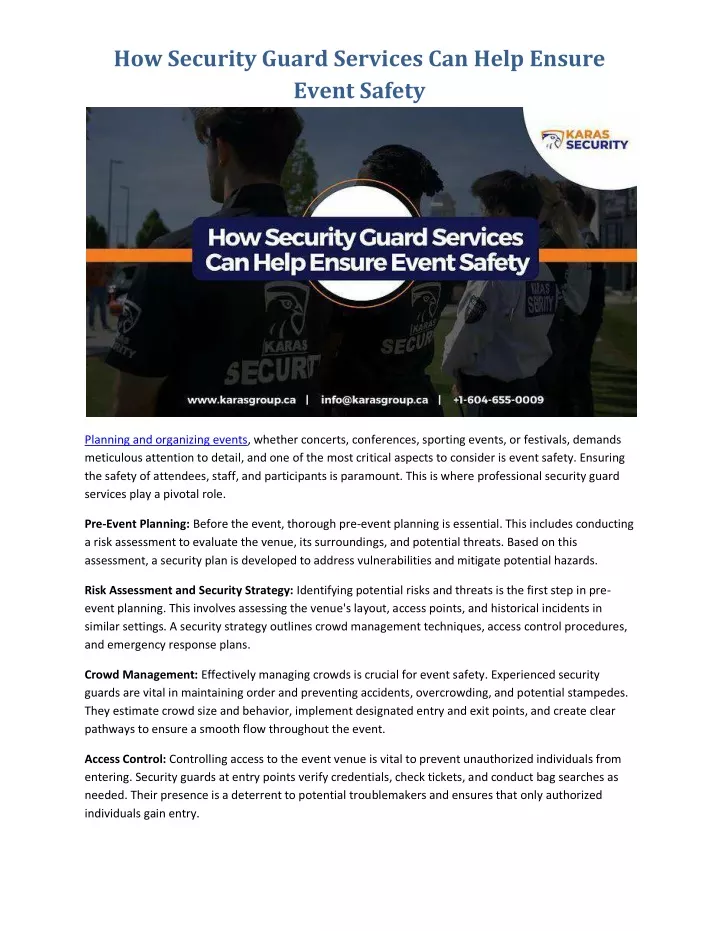 how security guard services can help ensure event
