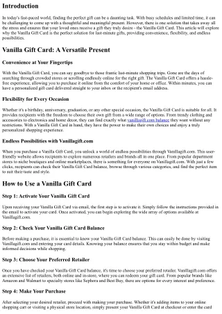 Vanilla Gift Card: A Perfect Solution for Last-Minute Gifts