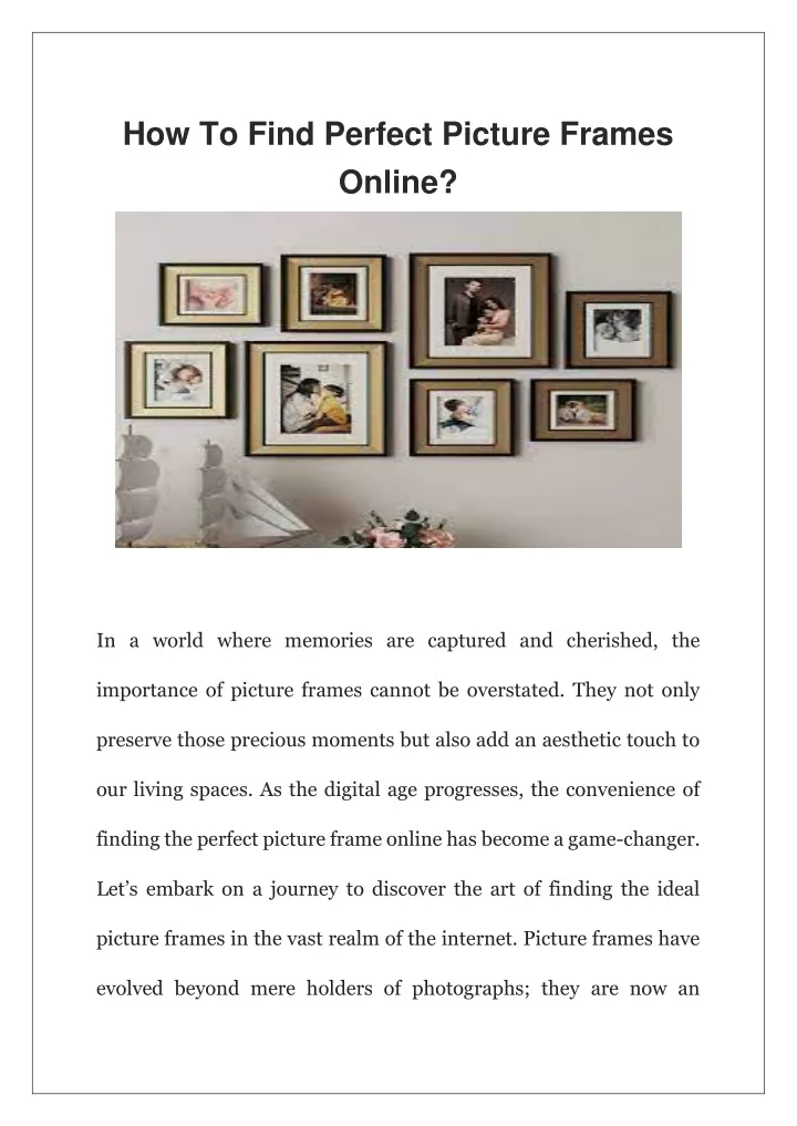 how to find perfect picture frames online