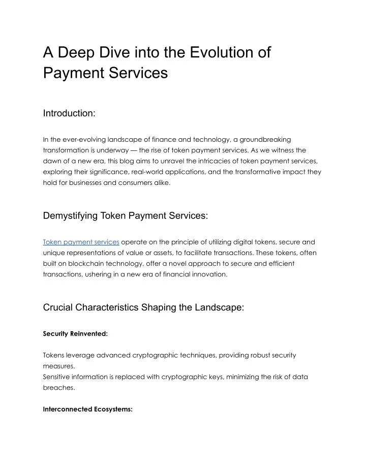 a deep dive into the evolution of payment services