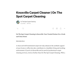 Knoxville Carpet Cleaner _ On The Spot Carpet Cleaning
