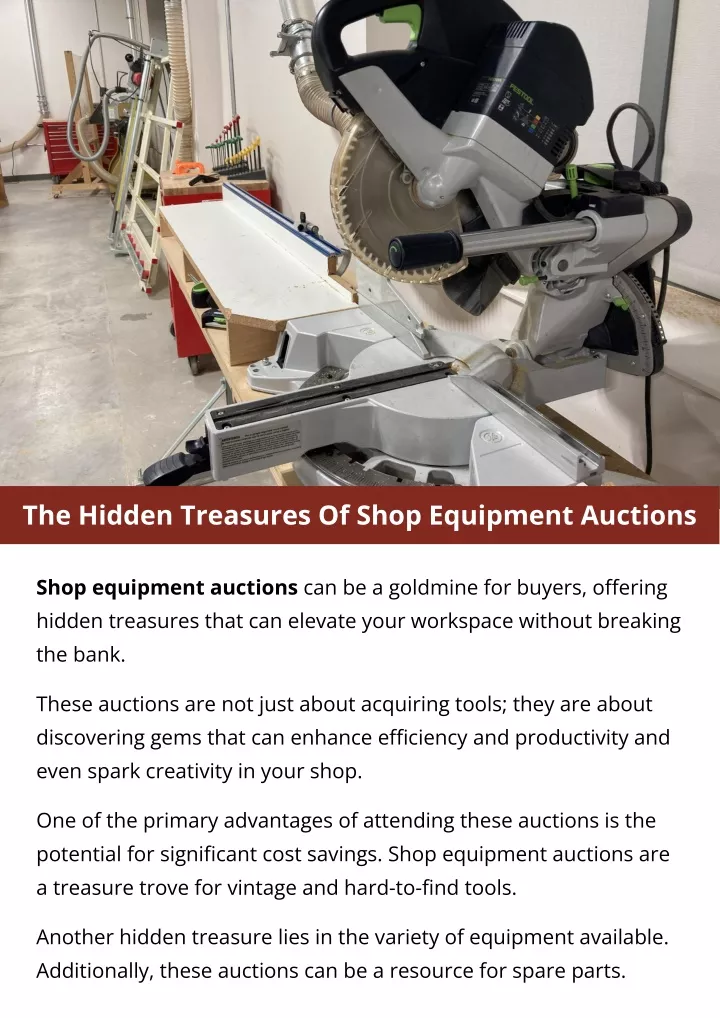 the hidden treasures of shop equipment auctions