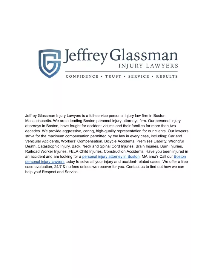 jeffrey glassman injury lawyers is a full service