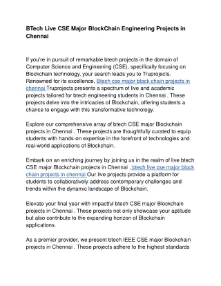btech live cse major blockchain engineering