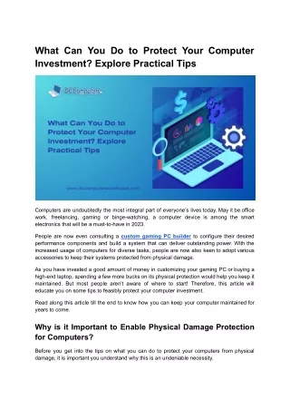 what can you do to protect your computer